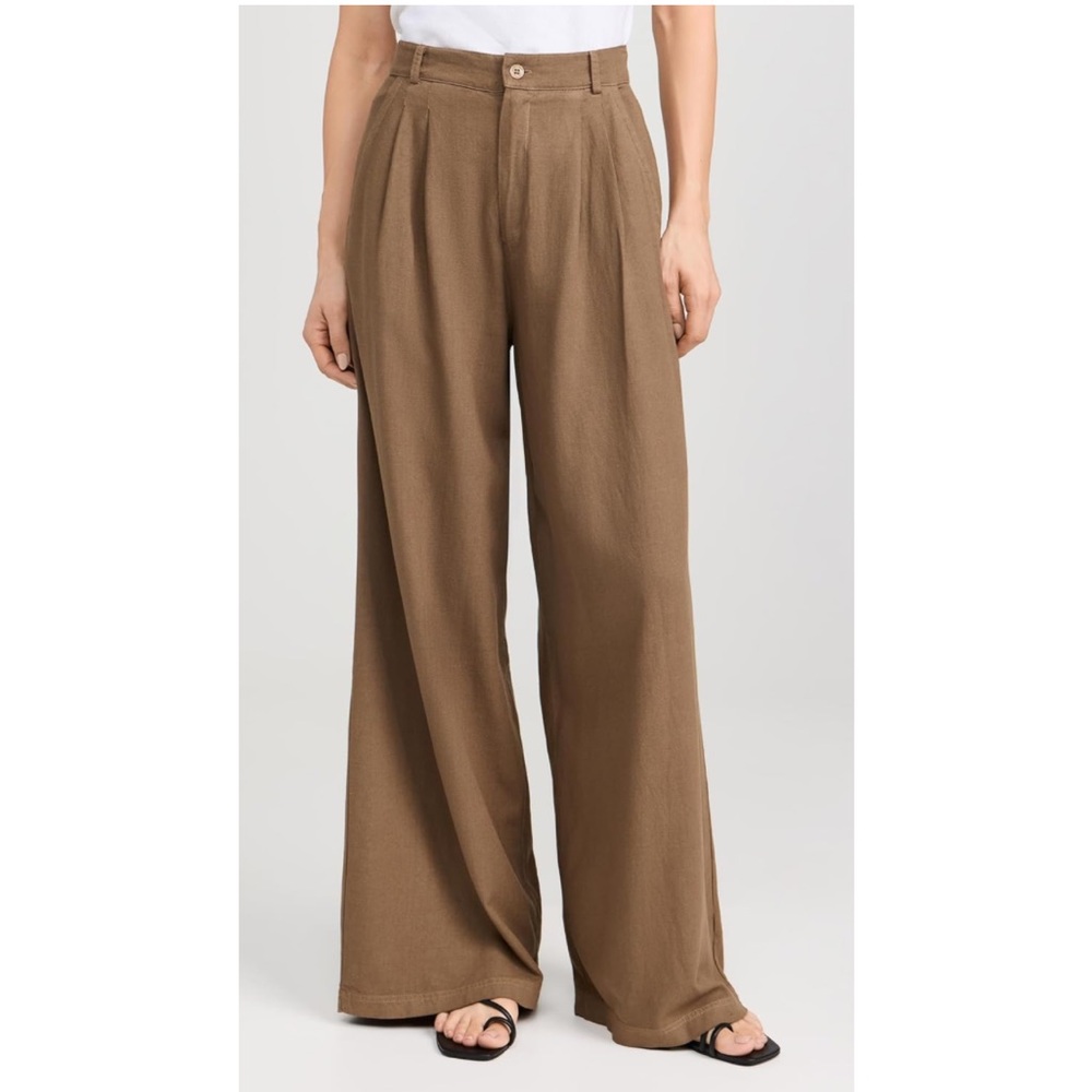 $208 NEW with tags!  Stateside Women's Linen Wide Leg Trousers - Twig - Small - Picture 2 of 10